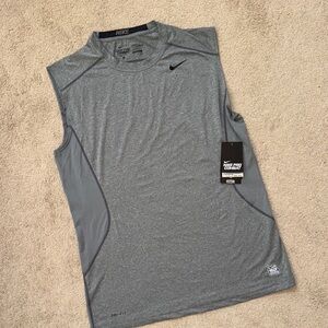 NWT Nike Pro Combat Men's DriFit Heather Gray Tank Top